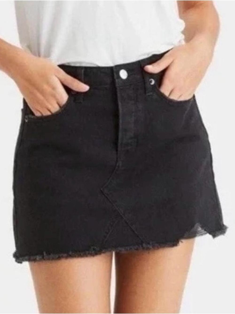 American Eagle Classic Black Denim Mini Skirt